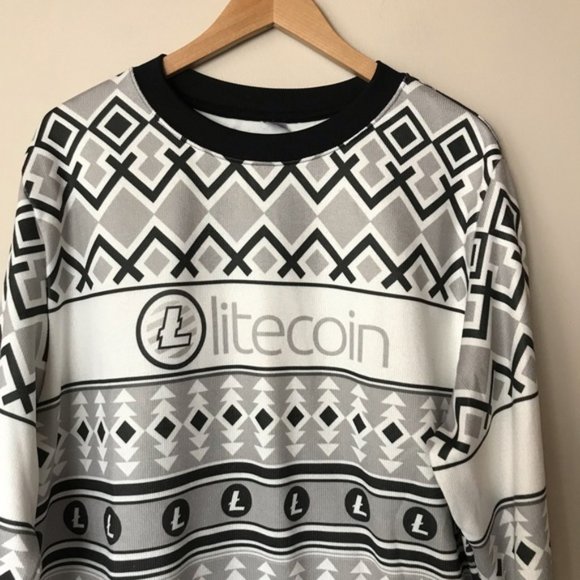 Litecoin Ugly Holiday Sweater Pullover Men's Size 2XL Gray NWOT - Picture 3 of 8